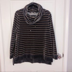 chico’s striped velour sweatshirt